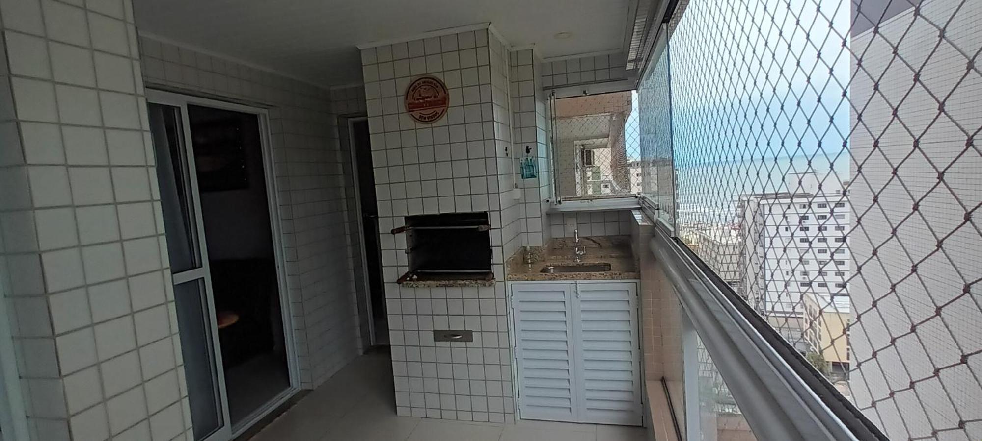 Apto Com Sacada Gourmet Vista Mar Praia Grande  Kültér fotó
