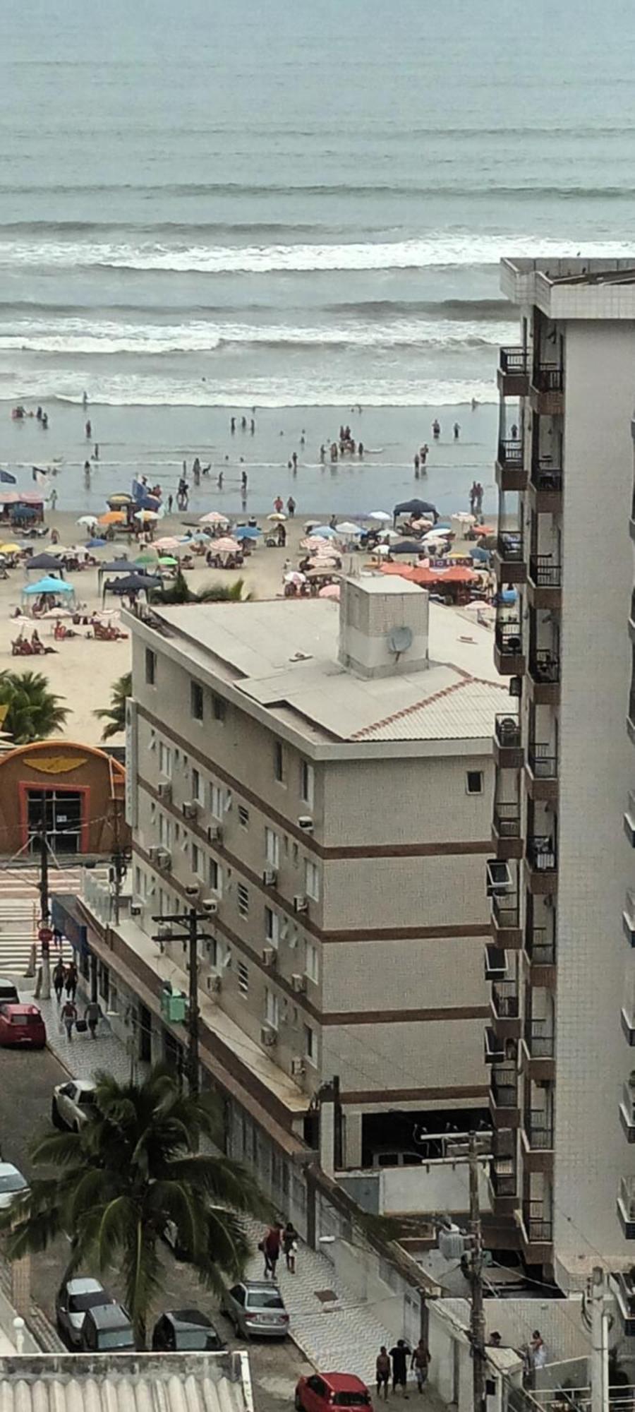 Apto Com Sacada Gourmet Vista Mar Praia Grande  Kültér fotó